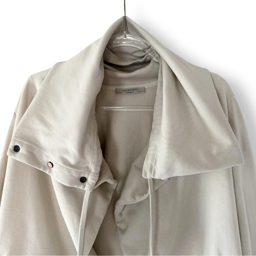 All Saints Brooke Knit Jacket Sz M Womens Snap Hood Open Cardigan Oversized - Picture 3 of 13